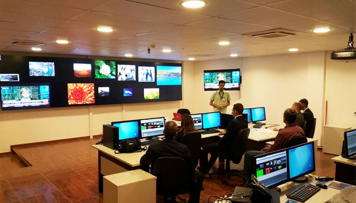 Policia federal video wall treinamento fundo